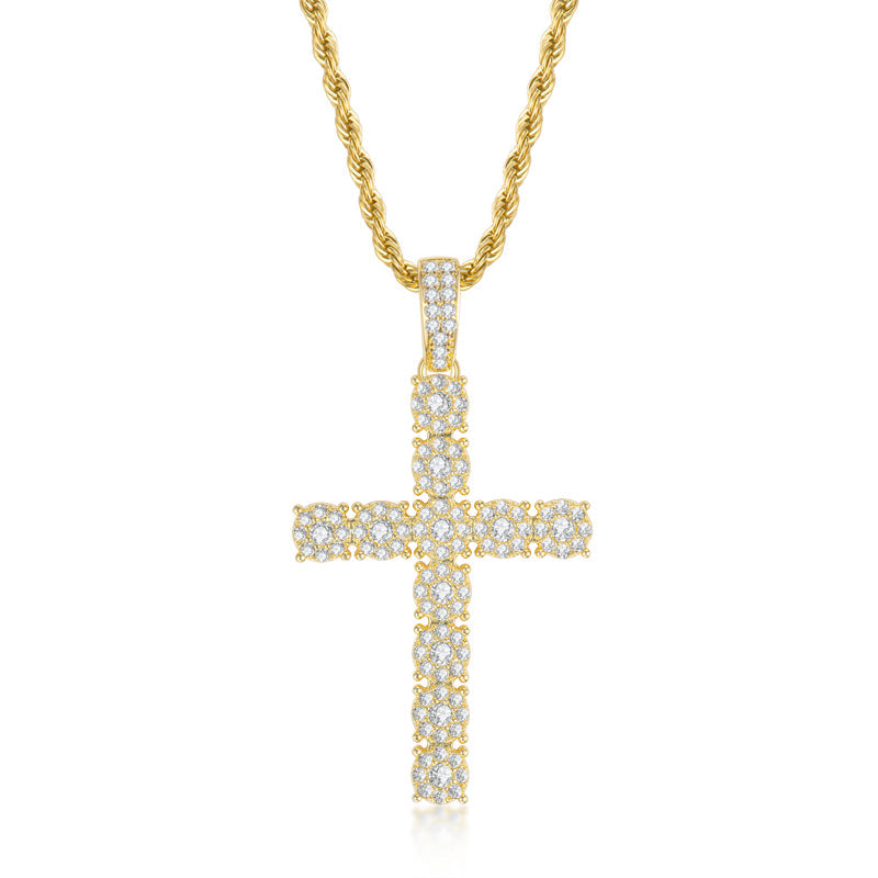 925 Sterling Silver Personalized Cross Long Chain Cool Men Pendant Necklace 2