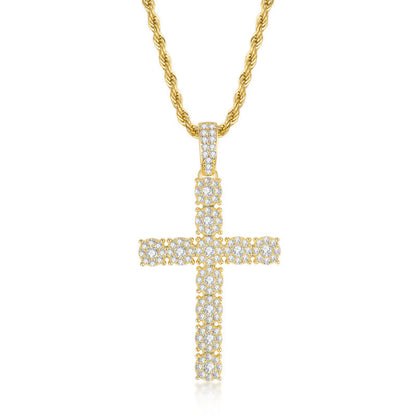 925 Sterling Silver Personalized Cross Long Chain Cool Men Pendant Necklace 2