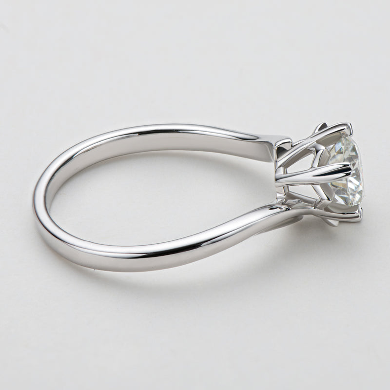 925 Sterling Silver Classic Round Cut CZ Solitaire Ring 9