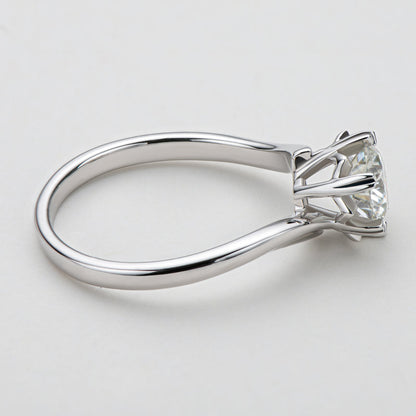 925 Sterling Silver Classic Round Cut CZ Solitaire Ring 9