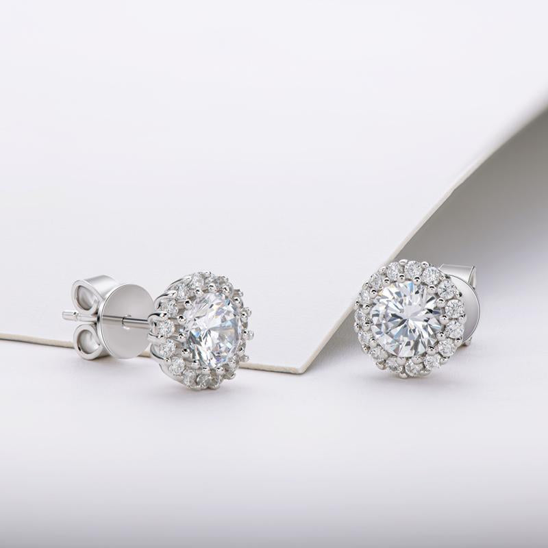 925 Sterling Silver Round Cubic Zirconia Stud Earrings 8