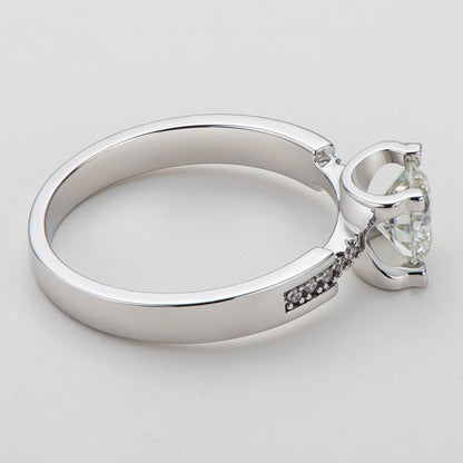 925 Silver Sterling Classic Round Cut CZ Micro Setting Solitaire Rings 9