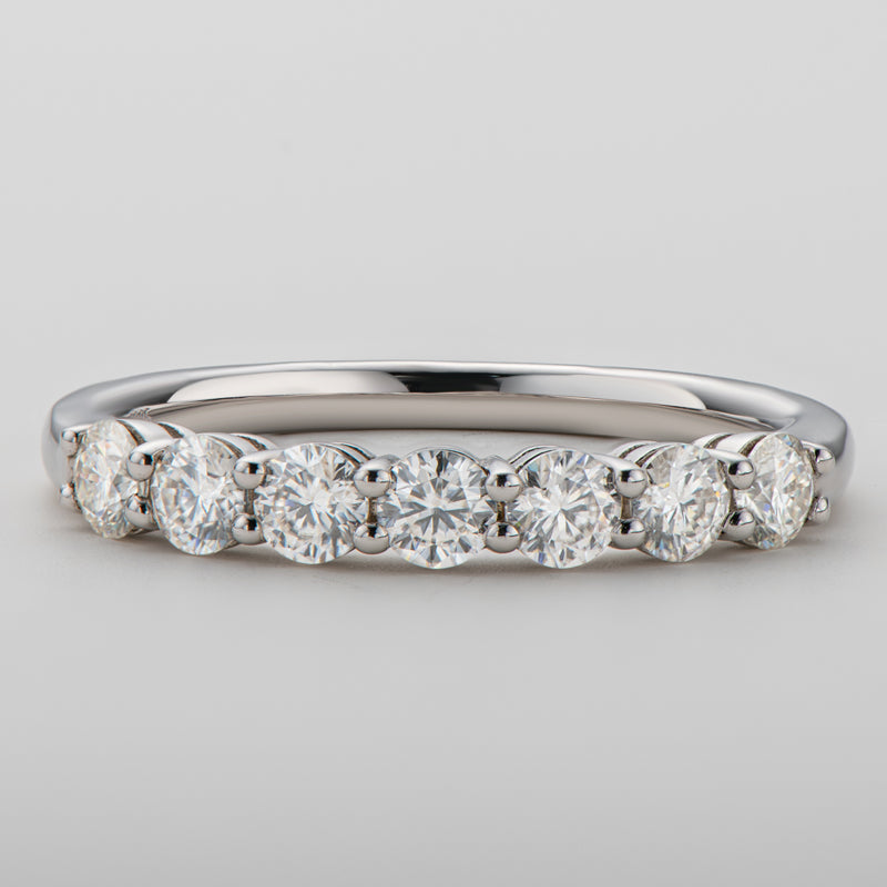 925 Sterling Silver Round Cut CZ Half Eternity Ring 7