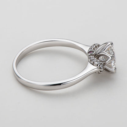 925 Sterling Silver  Classic Round Cut CZ Love Solitaire Ring 9