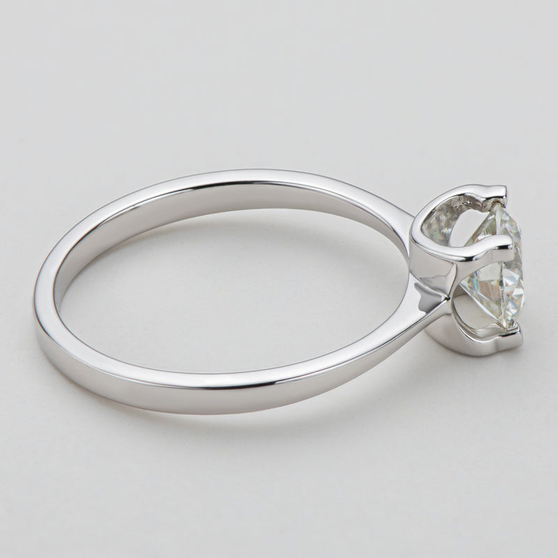 925 Sterling Silver Classic Round Cut CZ Solitaire Ring 10