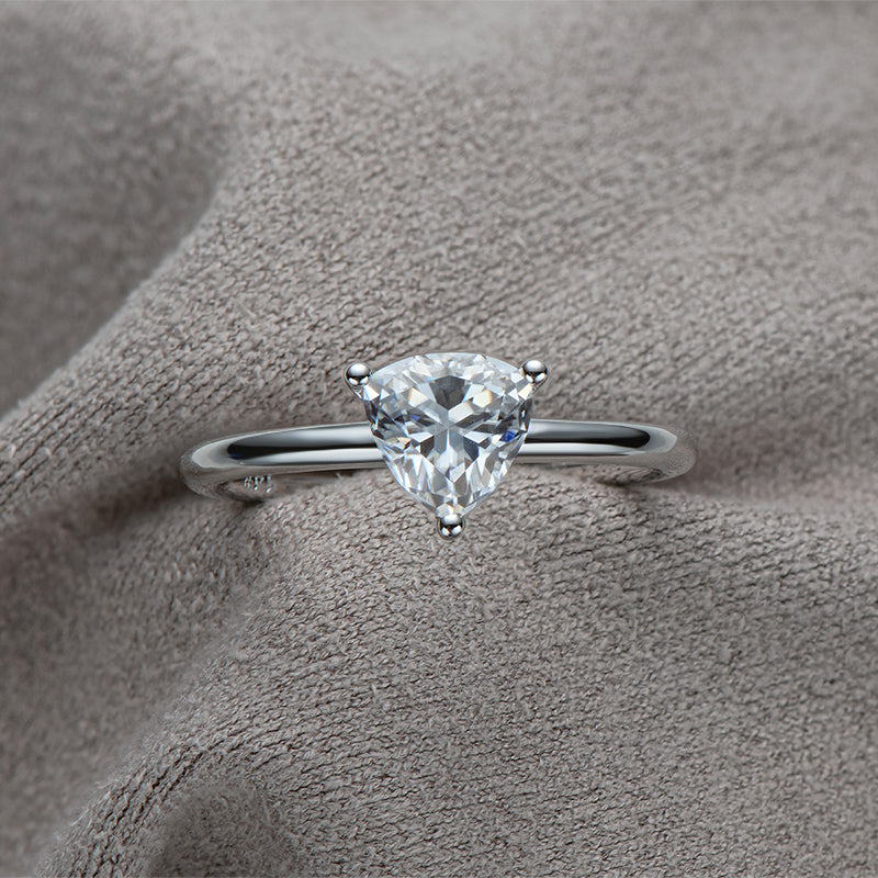 925 Sterling Silver Trillion Cut CZ Solitaire Ring 6