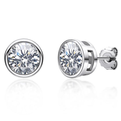 925 Sterling Silver Brilliant Round Cut Cubic Zirconia Stud Earrings 5