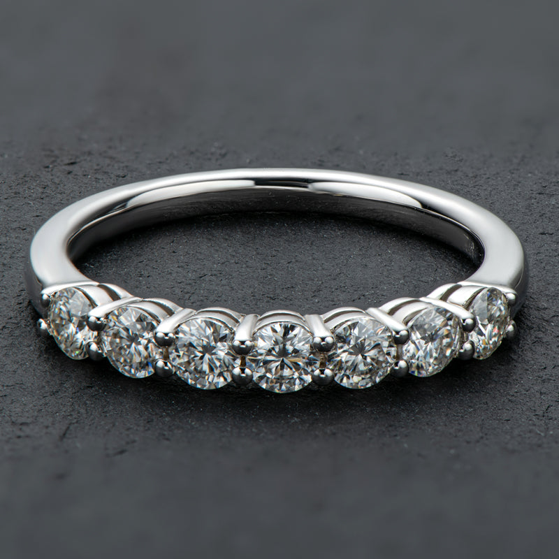 925 Sterling Silver Round Cut CZ Half Eternity Ring 8