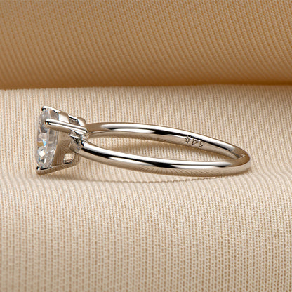 925 Sterling Silver Trillion Cut CZ Solitaire Ring 5