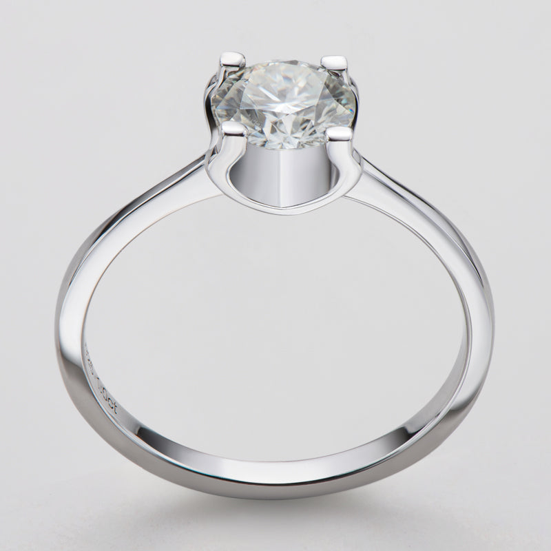 925 Sterling Silver Classic Round Cut CZ Solitaire Ring 11