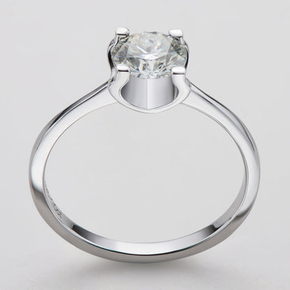 925 Sterling Silver Classic Round Cut CZ Solitaire Ring 11