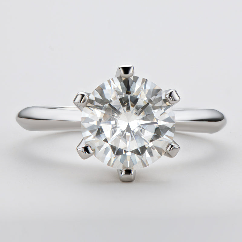 925 Sterling Silver Classic Round Brilliant Cut CZ Solitaire Ring 28