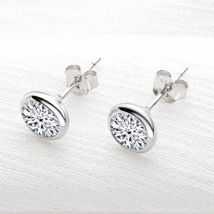 925 Sterling Silver Brilliant Round Cut Cubic Zirconia Stud Earrings 7