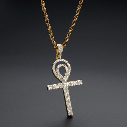 925 Sterling Silver Round Cut Created CZ Personalized Cross Hip Hop Pendant Necklace 5