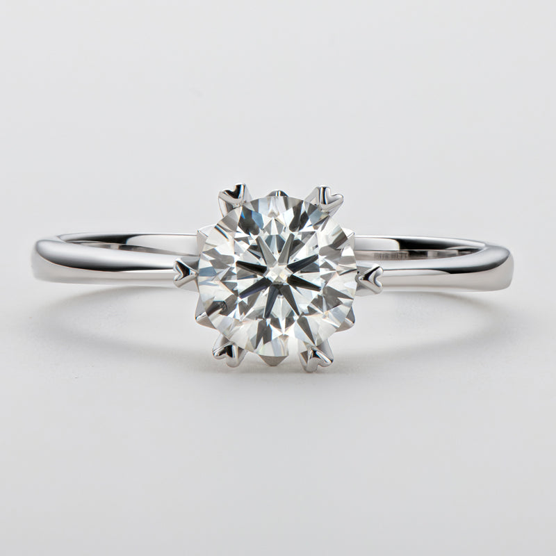 925 Sterling Silver Classic Round Cut CZ Solitaire Ring 10