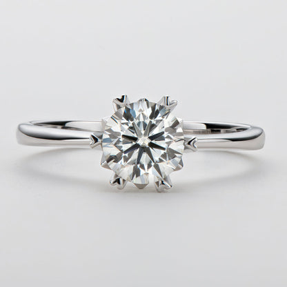 925 Sterling Silver Classic Round Cut CZ Solitaire Ring 10