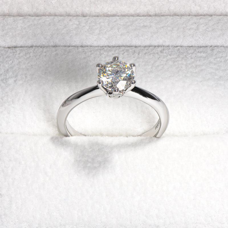 925 Sterling Silver Classic Round Brilliant Cut CZ Solitaire Ring 12