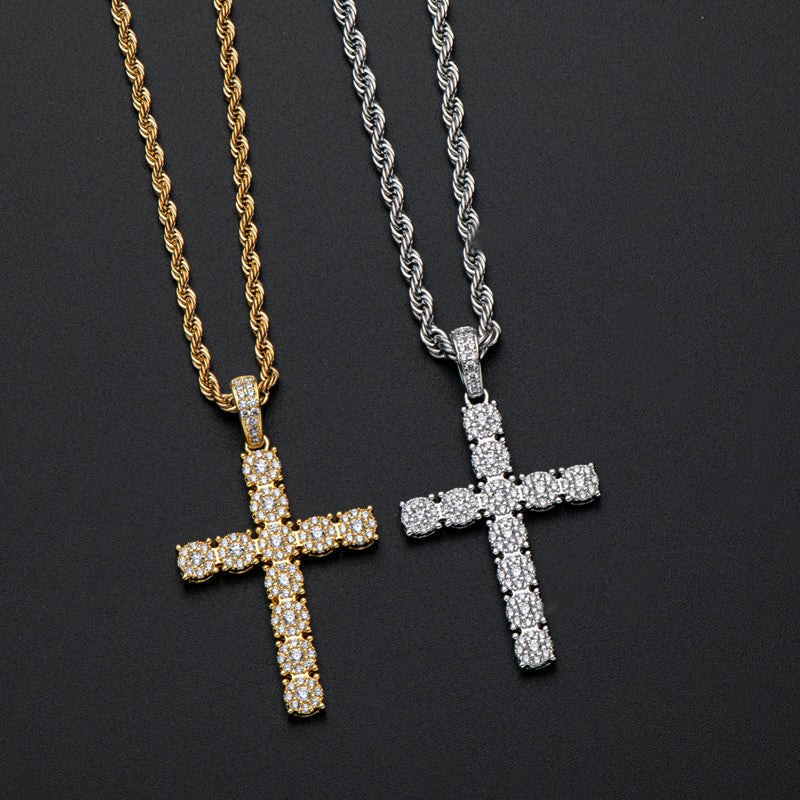 925 Sterling Silver Personalized Cross Long Chain Cool Men Pendant Necklace 6