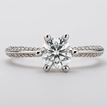 925 Sterling Silver Classic Six Prong Round Cut CZ Ring 11