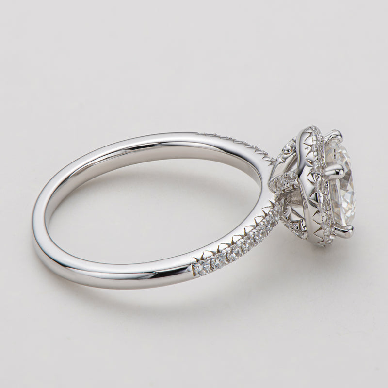 925 Sterling Silver  Classic Round Cut CZ Halo Ring 8