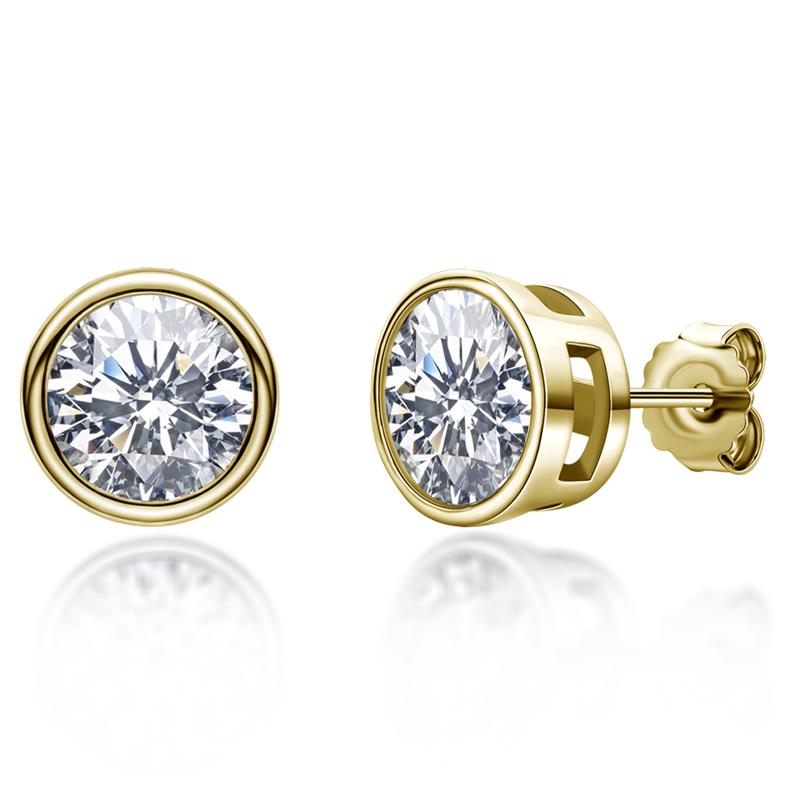 925 Sterling Silver Brilliant Round Cut Cubic Zirconia Stud Earrings 6