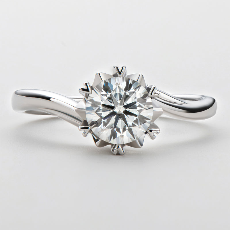 925 Sterling Silver Classic Round Cut CZ Solitaire Ring 11