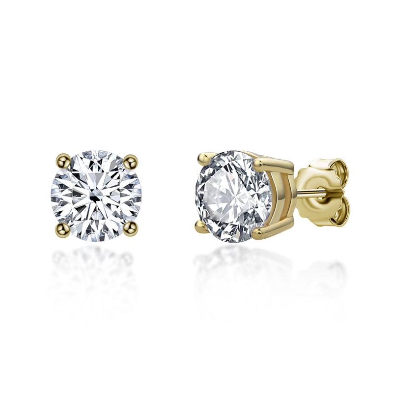 925 Sterling Silver Round Cut Cubic Zirconia Stud Earrings 3