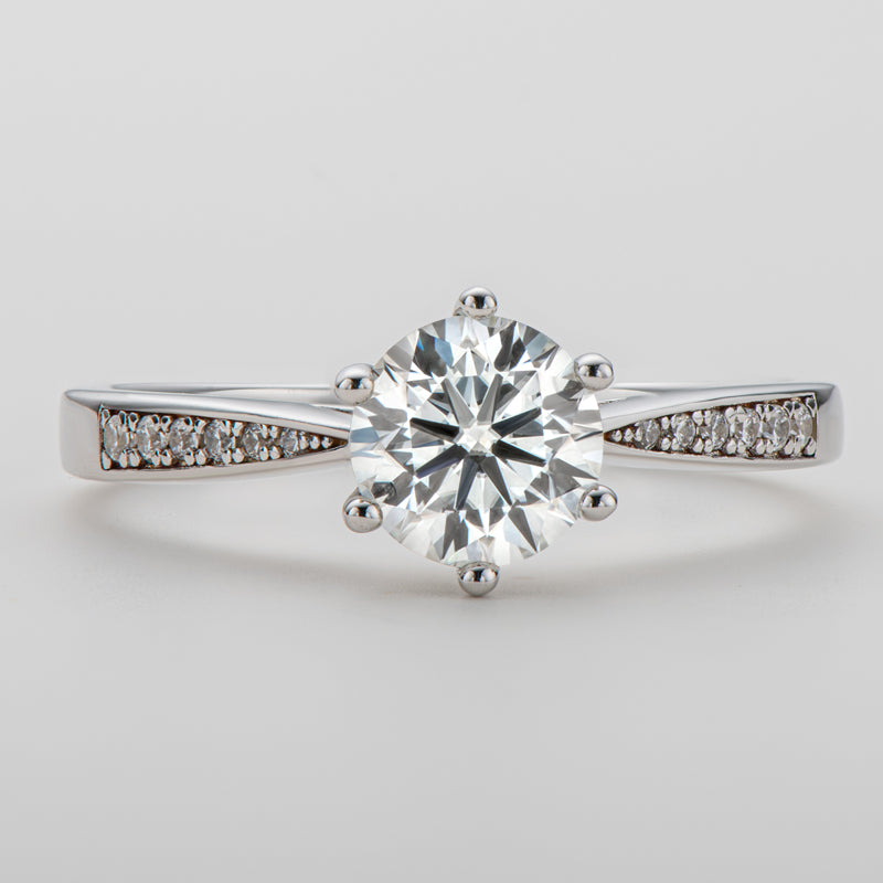 925 Sterling Silver Classic Round Cut CZ Six Prong Solitaire Ring 4