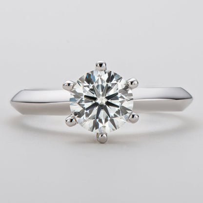 925 Sterling Silver Classic Round Cut CZ Six Prong Solitaire Ring 12