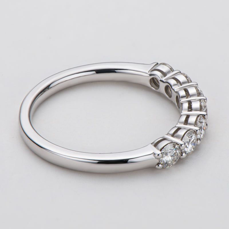 925 Sterling Silver Round Cut CZ Half Eternity Ring 9