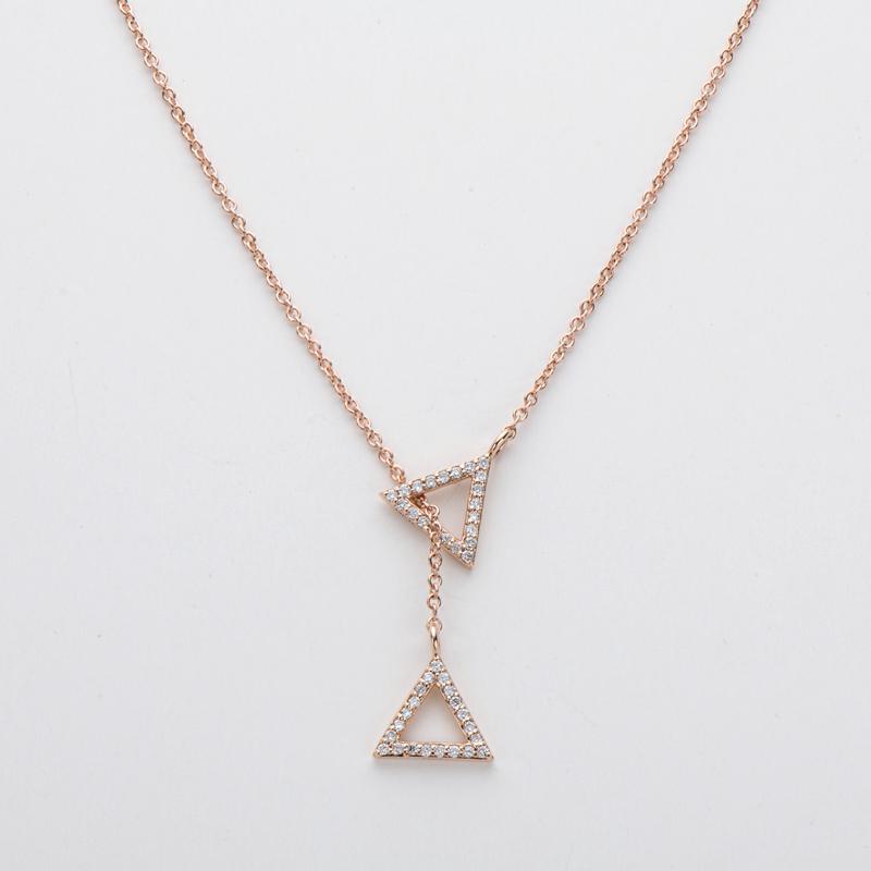 925 Sterling Silver Fashion Triangle Geometric Necklace 2