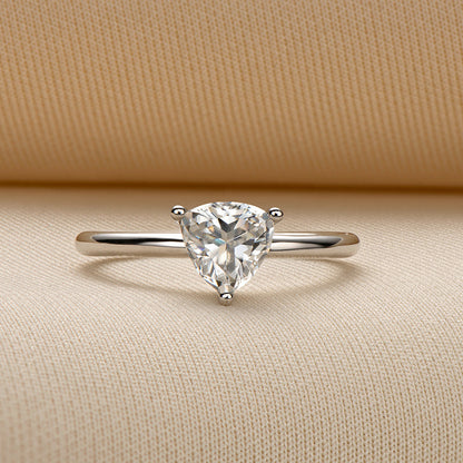 925 Sterling Silver Trillion Cut CZ Solitaire Ring 4