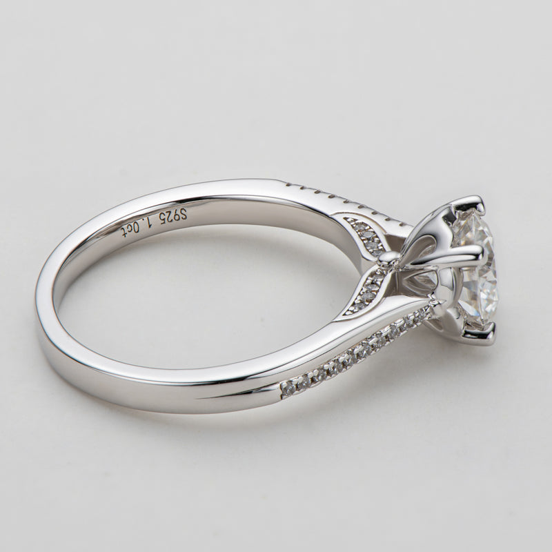 925 Sterling Silver Classic Round Cut CZ Ring 8