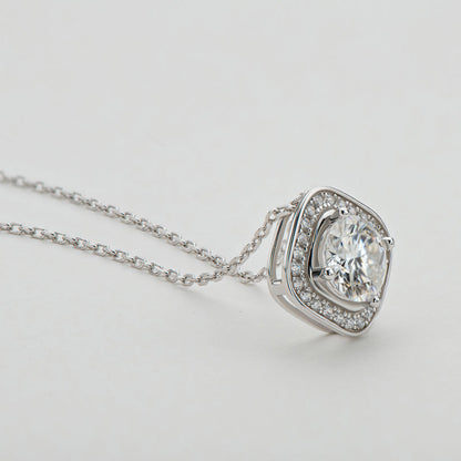 925 Sterling Silver Classic Brilliant Round CZ Pendant Necklace 7