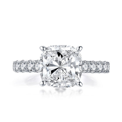 925 Sterling Silver Classic Cushion Cut CZ Diamond Ring 3