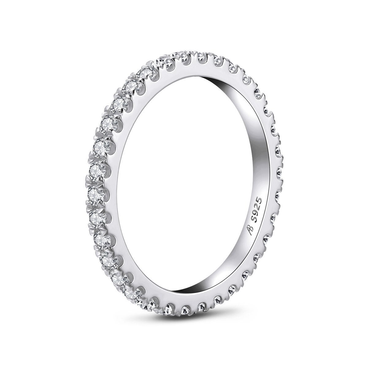 925 Sterling Silver Infinity Created CZ Eternity Ring 9