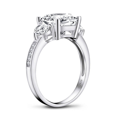 925 Sterling Silver Cushion CZ Stone Ring 6