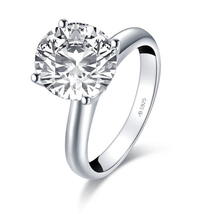 925 Sterling Silver Princess & Cushion & Round & Asscher Cut Created White Diamond Solitaire Ring 4