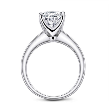 925 Sterling Silver Cushion CZ Solitaire Ring 5