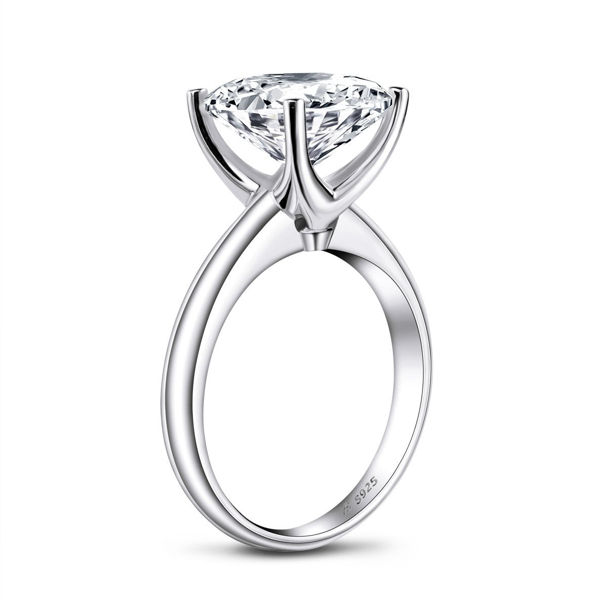 925 Sterling Silver Cushion CZ Solitaire Ring 4