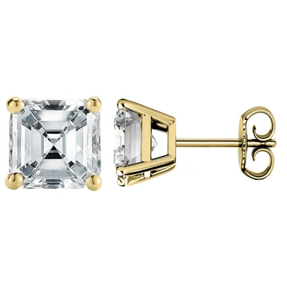 925 Sterling Silver  Asscher Cut Cubic Zirconia Stud Earrings 11