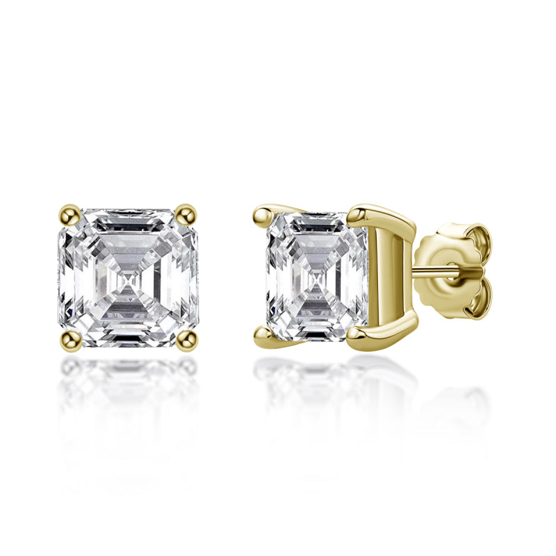 925 Sterling Silver  Asscher Cut Cubic Zirconia Stud Earrings 3