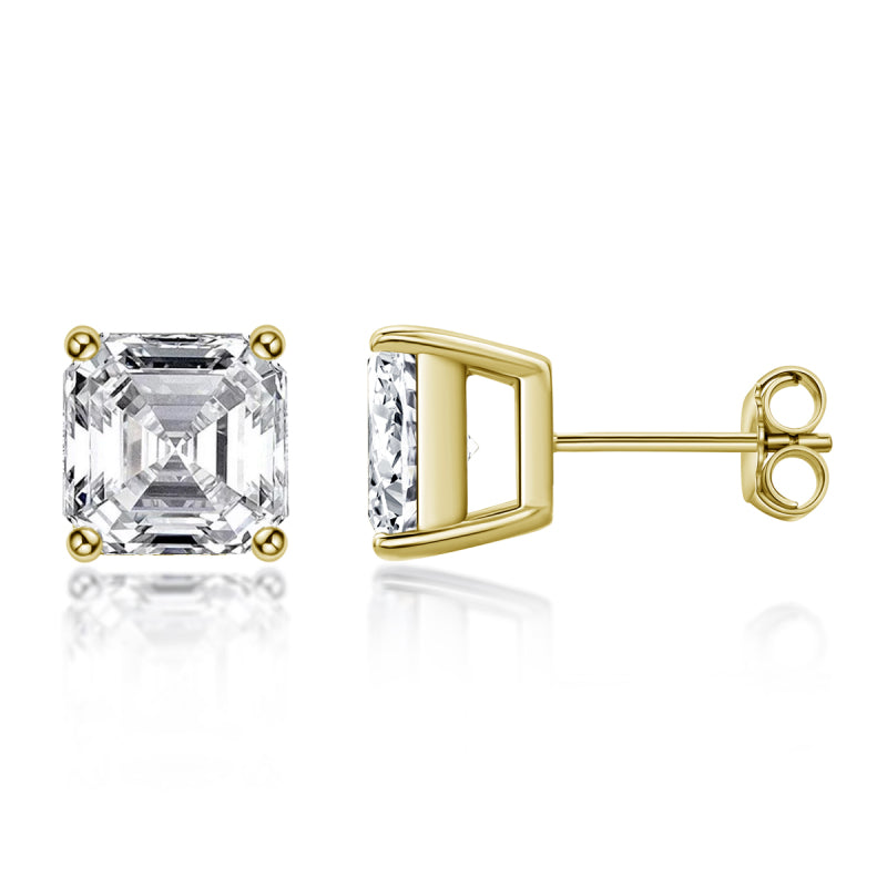 925 Sterling Silver  Asscher Cut Cubic Zirconia Stud Earrings 6