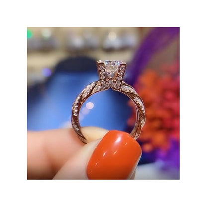 925 Sterling Silver Round Brilliant Cut CZ Ring 4