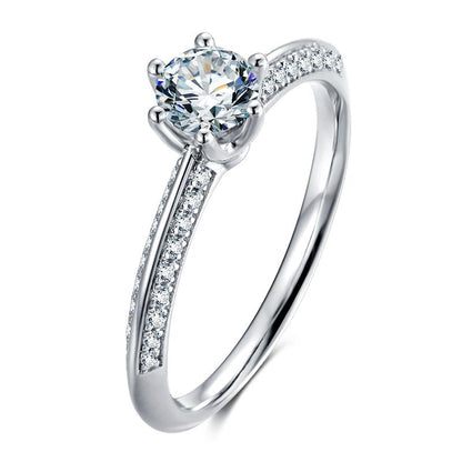 925 Sterling Silver Classic Round Cut CZ Ring 1