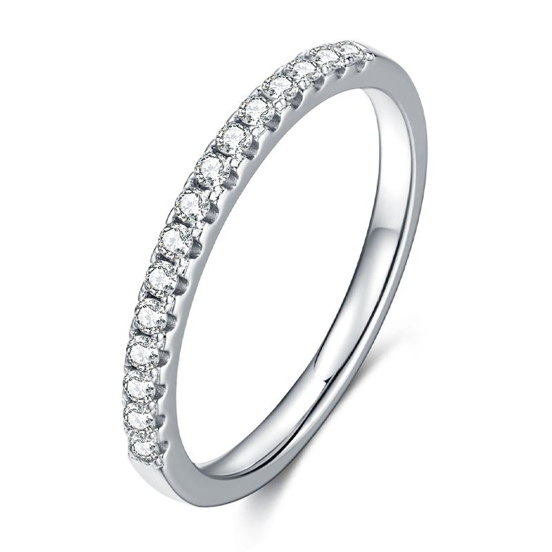 925 Sterling Silver Round Cut Cz Half Eternity Ring 1