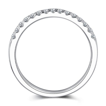 925 Sterling Silver Round Cut Cz Half Eternity Ring 3