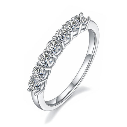 925 Sterling Silver Round Cut CZ Half Eternity Ring 1