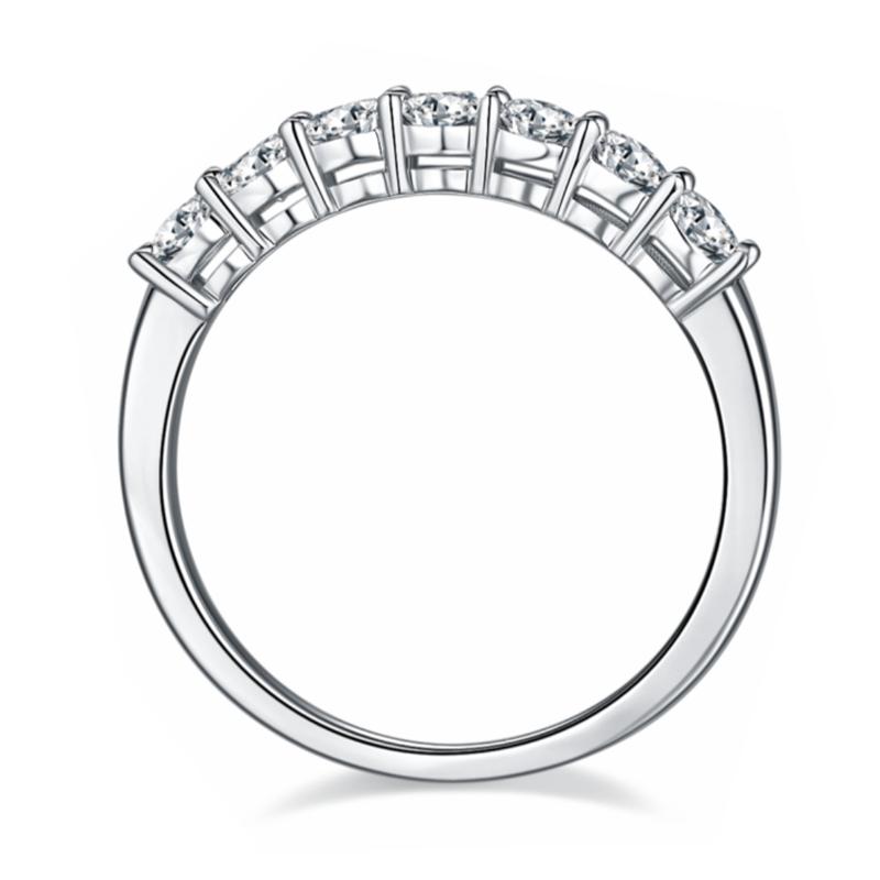 925 Sterling Silver Round Cut CZ Half Eternity Ring 4