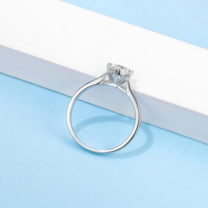 925 Sterling Silver Solitaire Round Cut Cz Ring 6